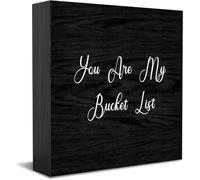 Panneau en bois avec inscription « You Are My Bucket List » - Décoration de maison rustique - 12,7 x 12,7 cm