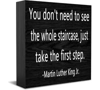 Panneau en bois avec inscription « You Don'T Need To See The Whole Staircase » - Décoration d'intérieur rustique - 12,7 x 12,7 cm