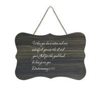 Panneau en bois avec verset de la Bible Deutéronome 8:10 When You Have Eaten And Are Satisfied, Praise The Lord Farmhouse - Décoration murale à suspendre pour porte de bureau, décoration d'intérieur