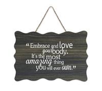 Panneau en bois avec verset de la Bible, Embrace And Love Your Body It's The Most Amazing Thing You Will Ever Own - Plaque murale en bois à suspendre pour bureau, porte, décoration d'intérieur, 15,2 x