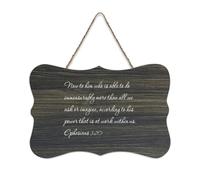 Panneau en bois avec verset de la Bible, Ephesians 3:20 Now to Him Who Is Able to Do Immeasurably More Than All We Ask Farmhouse - Décoration murale - Décoration murale - 15,2 x 25,4 cm