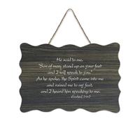 Panneau en bois avec verset de la Bible, Ezekiel 2:1 2 Son of Man, a Stand Up on Your Feet And I Will Speak to You Plaque murale en bois à suspendre pour bureau, porte, décoration d'intérieur, 15,2 x