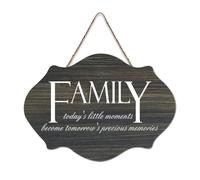 Panneau en bois avec verset de la Bible « Family Today's Little Moments Becomes Tomorrow's Precious Memories » - Décoration murale pour bureau, porte, décoration d'intérieur, 15,2 x 25,4 cm