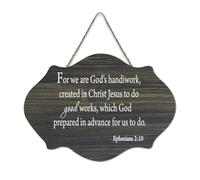 Panneau en bois avec verset de la Bible, « For We Are God's Handiwork », créé en Christ Jésus to Do Good Works Éphésiens 2:10, décoration murale pour bureau, porte, décoration d'intérieur, 15,2 x 25,4