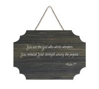 Panneau en bois avec verset de la Bible « You Are The God Who Works Wonders; You Revealed Your Strength Among The Peoples » - Décoration murale pour bureau, porte, décoration d'intérieur, 15,2 x 25,4