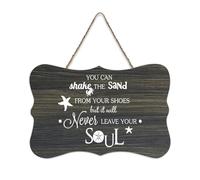 Panneau en bois avec verset de la Bible, « You Can Shake The Sand from Your Shoes But It Will Never Leave Your Soul » - Décoration murale pour bureau, porte, mur, décoration d'intérieur, 15,2 x 25,4