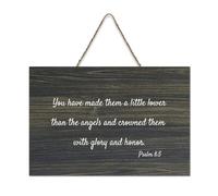 Panneau en bois avec verset de la Bible « You Have Made Them A Little Lower Than The Angels And Crowned Them with Glory and Honorjpeg » - Décoration murale - 15,2 x 25,4 cm