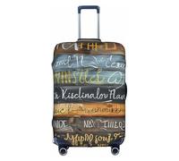 Panneau en bois coloré avec mots pour valise, housse de bagage, housse de voyage, housse anti-poussière pour valise de 45,7 à 53,3 cm, multicolore, XL(29"-32" Suitcase)