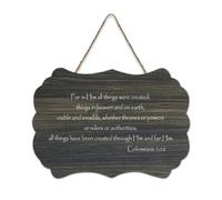 Panneau en bois Colossians 1:16 For in Him All Things Were Created: Things in Heaven And on Earth Visible And Invis Panneau en bois Décoration murale Décoration murale pour bureau 15,2 x 25,4 cm