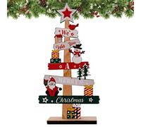 Panneau en bois de bureau de Noël | Panneau de table en bois avec bonhomme de neige Père Noël Gnomes | Ornements de gnomes de fiables pour la maison, l'hôtel, le bureau, le magasin, le bar, le ma