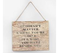 Panneau en bois de ferme « It Doesn't Matter Where You're Going » - Décoration murale pour porche, carte du monde antique - Panneaux en bois peints pour chambre d'enfant - 25,4 x 30,5 cm