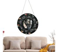 Panneau en bois de la roue de l’année | Calendrier des sorcières de la roue de l'année de 12 pouces | Panneau de porte Wicca, décoration murale, signe de sorcière païenne, signe céleste, de Yule pour