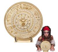 Panneau En Bois De La Roue De L'année - Bois | Signe D’astrologie De Planche De Radiesthésie | Calendrier Des Roues | Décor D’ Wiccan | Symbolisme Saisonnier Vintage | Présentoir Rituel Décoratif