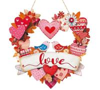 Panneau en bois - Décoration de porte en forme de cœur, rustique à suspendre, accent romantique pour la Saint-Valentin | Style pour intérieur ou extérieur, salon, chambre à coucher, mur