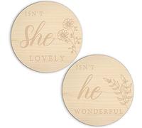 Panneau en bois double face de 15,2 cm, annonce de grossesse pour garçon ou fille, accessoire de photographie, cadeau pour nouvelle maman, fête prénatale, révélation du sexe, décoration de berceau et