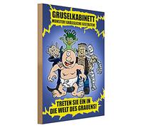 Panneau en bois effrayant | Monstres et personnages | Décoration pour Halloween et les fans d'horreur | 30 cm x 40 cm