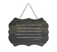 Panneau en bois « Ephesians 2:6 7 » - Décoration murale « God Raised Us Up with Christ Seated Us with Him in Heavenly Realms Christ » - Décoration murale - Décoration murale - 15,2 x 25,4 cm