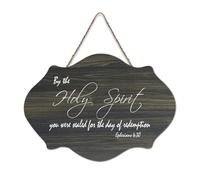 Panneau en bois Ephesians 4:30 By The Holy Spirit You Were Sealed for The Day of Redemption - 15,2 x 25,4 cm - Décoration murale rustique à suspendre pour porte d'entrée, salon, cuisine