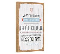Panneau en bois | Faites simplement ce qui nous rend heureux | Design vintage | 12 cm x 18 cm