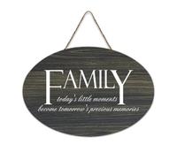 Panneau en bois « Family Today's Little Moments Becomes Tomorrow's Precious Memories » - 15,2 x 25,4 cm - Décoration murale rustique à suspendre pour porte d'entrée, salon, cuisine