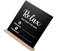 Panneau en Bois Foncé Double Face pour Mot de Passe | Signalétique de Bureau, Affichage Clair du Nom et Code, pour Tables et Comptoirs de Café