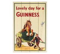 Panneau en bois Guinness - Cheval et chariot - 20 x 30 cm