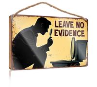 Panneau en bois « Hello Winter Leave No Evidence : A Detective'S Guide To Crime Scene Cleanup » - Décoration murale vintage (23 x 35 cm)