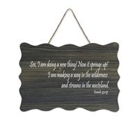 Panneau en bois Isaiah 43:19 See I Am Doing A New Thing Now It Springs Up Making A Way in The Wilderness And Stre Panneau en bois Décoration murale pour porte de bureau, décoration d'intérieur 15,2 x