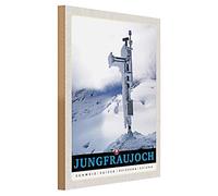 Panneau en bois | Jungfraujoch | Suisse | Paysage d'hiver | Décoration | 30 cm x 40 cm