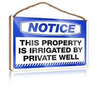 Panneau en bois « Little Man Cave » avec inscription « Notice This Property Is Irrigated By Private Well » - Panneau en bois pour porche - 15 x 28 cm