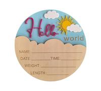 Panneau en bois naturel pour annonce de naissance, décoration de chambre d'enfant, souvenir de nouveau-nés, panneau de bienvenue