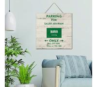 Panneau en bois personnalisé Parking for Arabian Only All Others Will Be Towed Established - Décoration murale d'intérieur - Joli drapeau d'État - Plaque en bois pour voyage, sport, chambre à coucher