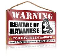 Panneau en bois pour salle de bain « Beware of Havanese », panneaux en bois pour décoration d'intérieur, chambre d'adolescent (23 x 35 cm)