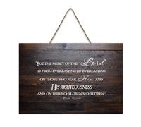 Panneau en bois, Psaume 103:17 But The Mercy of The Lord Is From Everlasting to Everlasting on Those Who Fear Him And Wood Sign Wall Art Hanging Craft Plaque pour bureau, porte, décoration d'intérieur