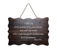 Panneau en bois, Psaume 89:1 I Will Sing of The Mercies of The Lord Forever with My Mouth Will I Make Known Thy Faith Panneau en bois Art mural à suspendre pour bureau, porte, décoration d'intérieur