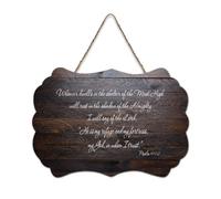 Panneau en bois, Psaume 91:1 2 Whoever Dwells in The Shelter of The Most High Will Rest in The Shadow of The Almighty Wood Sign Wall Art Hanging Craft Plaque pour bureau, porte, décoration d'intérieur
