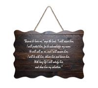 Panneau en bois, Psaume 91:14 16 Because He Loves Me I Will Rescue Him Protect Acknowledges My Name Call Answer Him Panneau en bois à suspendre pour porte de bureau, décoration d'intérieur, 15,2 x