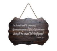 Panneau en bois, Revelation 19:6 Then I Heard What Sounded Like A Great Multitude Like The Roar of Rushing Waters, An Wood Sign Wall Art Hanging Craft Plaque for Office Door Wall Home Decor 15,2 x