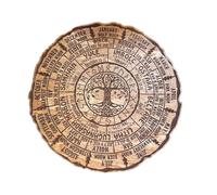 Panneau En Bois "Roue De L'année - Calendrier Arbre De Vie, Calendrier, Roue De L'année, Arbre De Vie, Sabbats, Panneau De Sorcière Païenne | Vintage Fait À La Main Avec Signe Céleste, Calendrie