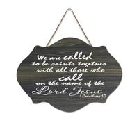 Panneau en bois rustique à suspendre 1 Corinthians 1:2 We Are Called to Be Saints Together with All Those Who Call on The Name of The Lor 15,2 x 25,4 cm
