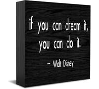 Panneau en bois rustique avec inscription « If You Can Dream It », « You Can Do It » - Idée cadeau rustique - Pour bureau, étagère, décoration de chambre de ferme, 12,7 x 12,7 cm