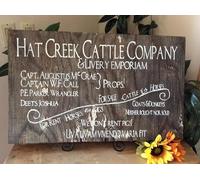 Panneau en bois rustique Lonesome Dove Hat Creek Cattle Company - Décoration murale pour cuisine, café, pub - 30,5 x 45,7 cm
