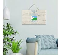 Panneau en bois rustique « Parking for Djiboutians Only All Others Will Be Towed » - Plaque en bois antique à suspendre - Drapeau de pays patriotique - Décoration murale pour chambre à coucher, cabine