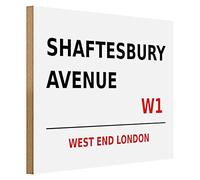 Panneau en bois Shaftesbury Avenue West End London 40 cm x 30 cm