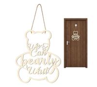 Panneau En Bois Sur Le Thème De L'ours - Forme Découpée En Bois De 35 X 30 Cm, Accent Sur Le Thème De L'ours Pour Fête Prénatale, Détail De L'accessoire Photo Révélateur De Genre, Point Culminant De L