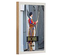 Panneau en bois | Swiss Guard | Rome Italy | Décoration | 12 cm x 18 cm