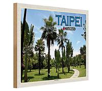 Panneau en bois | Taipei | Taiwan | Da'an Park | Nostalgie | 40 cm x 30 cm