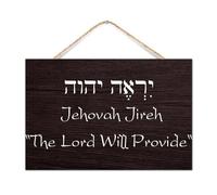 Panneau en bois vieilli « Jehovah Jireh The Lord Will Provider » - Décoration murale pour maison - 30,5 x 20,3 cm