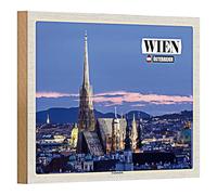 Panneau en bois | Vienna | Style rétro | Décoration | 18 cm x 12 cm