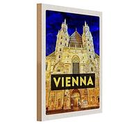 Panneau en bois | Vienna | Style rétro | Décoration | 30 cm x 40 cm